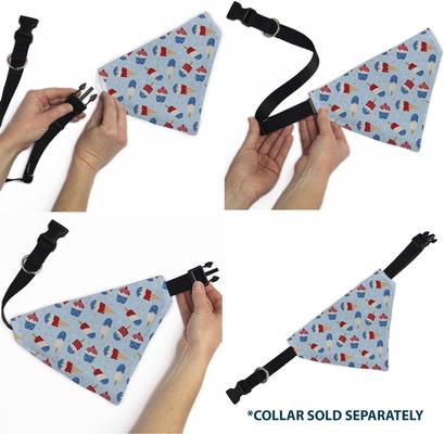 Show full view: Buckle-Down Stars & Stripes Desserts Scattered Slip-On Dog Bandana, Blue slide 6 of 6