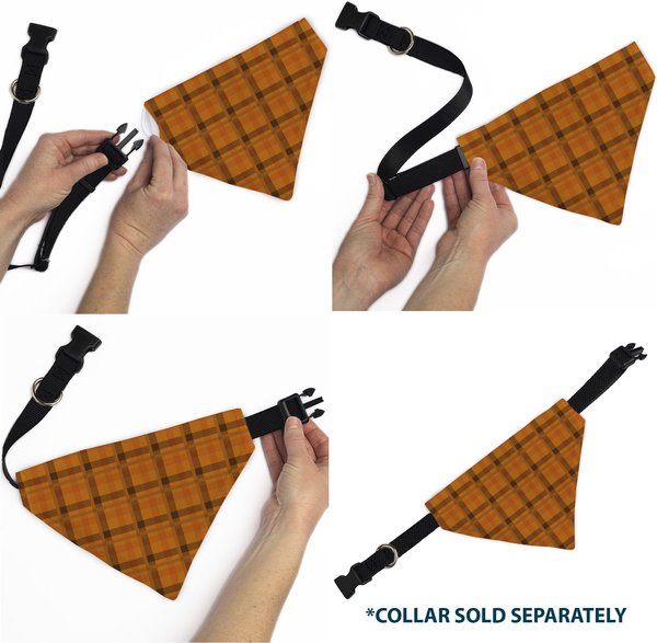Show full view: Buckle-Down Plaid Slip-On Dog Bandana, Orange slide 6 of 6