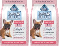 Blue Buffalo Baby Blue Healthy Small Breed Growth Formula Natural Chicken & Oatmeal Rice Recipe Puppy Dry Food, 8-lb bundle