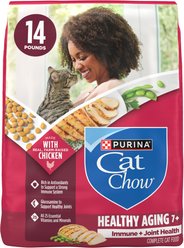 Cat Chow Essentials 7+ Immune + Joint Health Recipe Senior Dry Cat Food, 14-lb bag
