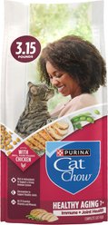 Cat Chow Essentials 7+ Immune + Joint Health Recipe Senior Dry Cat Food, 3.15-lb bag, case of 4