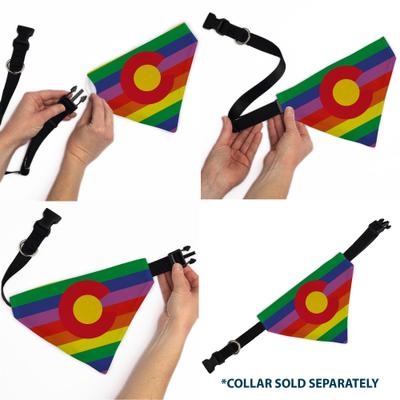 Show full view: Buckle-Down Colorado Pride Flag Slide-On Dog Bandana slide 6 of 6