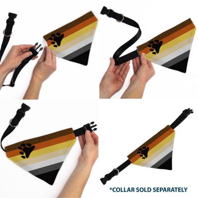 Show full view: Buckle-Down Bear Pride Flag Slide-On Dog Bandana, Yellow slide 6 of 6