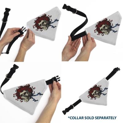 Show full view: Buckle-Down Grateful Dead Skull & Rose Face Slide-On Dog Bandana slide 6 of 6