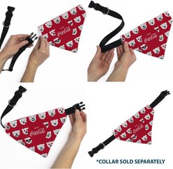 Buckle-Down Enjoy Coca-Cola Logo & Polar Bear Expressions Slide-On Dog Bandana, Red slide 2 of 6