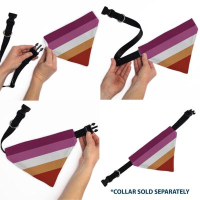 Show full view: Buckle-Down Lesbian Five Stripe Flag Slide-On Dog Bandana slide 6 of 6