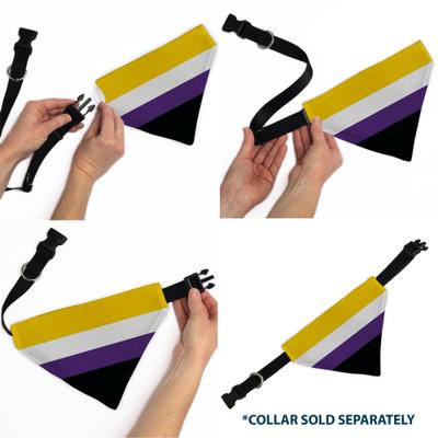 Show full view: Buckle-Down Non-Binary Stripe Flag Slide-On Dog Bandana slide 7 of 7