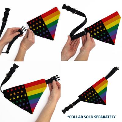 Show full view: Buckle-Down American Pride Rainbow Flag Slide-On Dog Bandana slide 6 of 6
