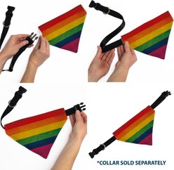 Buckle-Down Pride Distressed Rainbow Flag Slide-On Dog Bandana slide 2 of 6