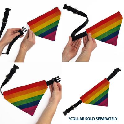 Show full view: Buckle-Down Pride Distressed Rainbow Flag Slide-On Dog Bandana slide 6 of 6