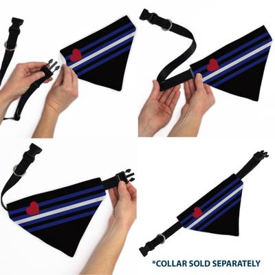 Show full view: Buckle-Down Leather Flag Slide-On Dog Bandana, Blue slide 7 of 7