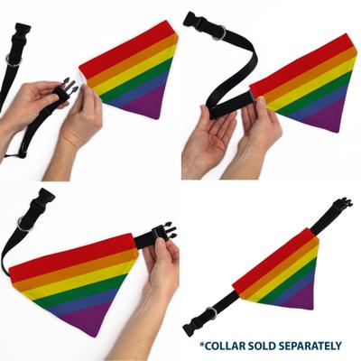 Show full view: Buckle-Down Pride Rainbow Flag Slide-On Dog Bandana slide 6 of 6