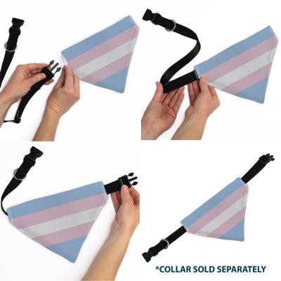 Show full view: Buckle-Down Transgender Flag Slide-On Dog Bandana slide 6 of 6