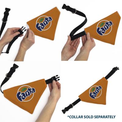 Show full view: Buckle-Down Fanta Orange Round Logo Slide-On Dog Bandana, Orange slide 6 of 6