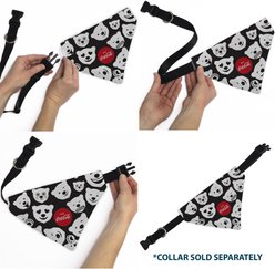 Buckle-Down Coca-Cola Polar Bear Expressions Scattered Slide-On Dog Bandana, Black slide 2 of 6