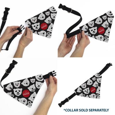 Show full view: Buckle-Down Coca-Cola Polar Bear Expressions Scattered Slide-On Dog Bandana, Black slide 6 of 6