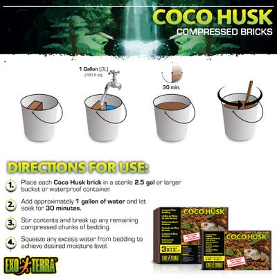 Show full view: Exo Terra Coco Husk Brick Tropical Terrarium Reptile Substrate, 8-qt, bundle of 4 slide 6 of 9