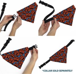 Buckle-Down Jack O Lanterns Slip-On Dog Bandana, Blue slide 2 of 7