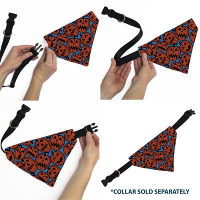 Show full view: Buckle-Down Jack O Lanterns Slip-On Dog Bandana, Blue slide 6 of 6