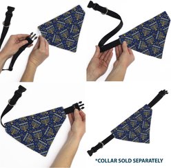 Buckle-Down Hanukkah Holiday Menorah Slip-On Dog Bandana, Blue slide 2 of 7