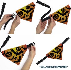 Buckle-Down Halloween Bats & Jack O Lanterns Pumpkins Slip-On Dog Bandana, Orange slide 2 of 6