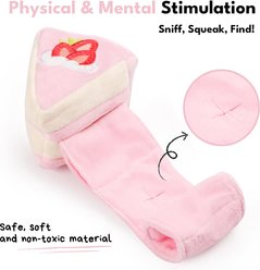 CHEWFFON Strawberry Cake Puzzle Crinkle Plush Dog Toy, Pink slide 2 of 5