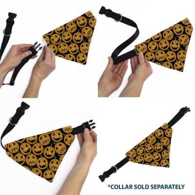 Show full view: Buckle-Down Jack O Lantern Collage Slip-On Dog Bandana, Orange slide 6 of 6