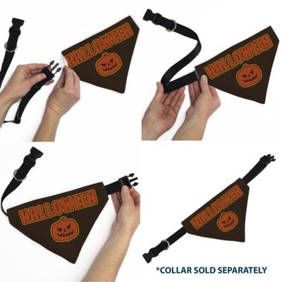 Show full view: Buckle-Down Halloween Jack O Lantern Pumpkin Slip-On Dog Bandana, Black slide 7 of 7