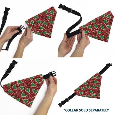 Show full view: Buckle-Down Christmas Trees Stars Slip-On Dog Bandana, Red slide 6 of 6