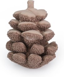 CHEWFFON Pinecone Interactive Treat Dispensing Squeaky Plush Dog Toy, Brown