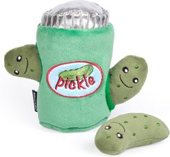 CHEWFFON Pickle Set Hide & Seek Puzzle Crinkle Squeaky Dog Plush Toy, Green