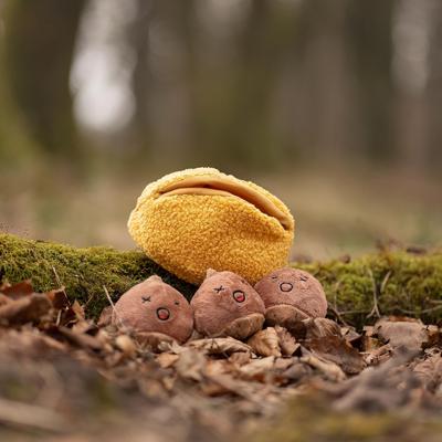 Show full view: CHEWFFON Chestnuts Set Interactive Hide & Seek Burrow Squeaky Crinkle Dog Toy, Yellow slide 6 of 9