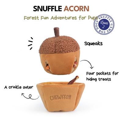 Show full view: CHEWFFON Acorn Enrichment Crinkle Hide & Seek Puzzle Dog Toy, Brown slide 3 of 9