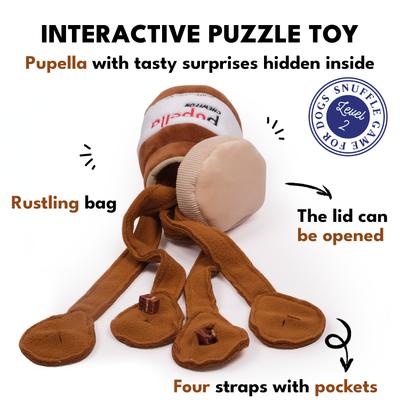 Show full view: CHEWFFON Pupella Interactive Enrichment Puzzle Crinkle Snuffle Dog Toy, Brown slide 2 of 6