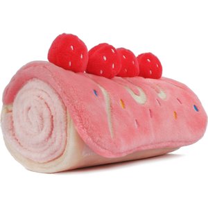 CHEWFFON Strawberry Rollcake Valentine Snuffle Mat Enrichment Interactive Birthday Crinkle Dog Toy, Pink