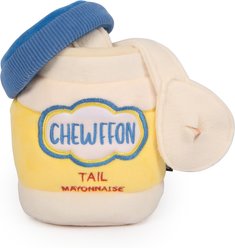 CHEWFFON Mayonnaise Jar Puzzle Enrichment Crinkle Snuffle Dog Toy, Yellow