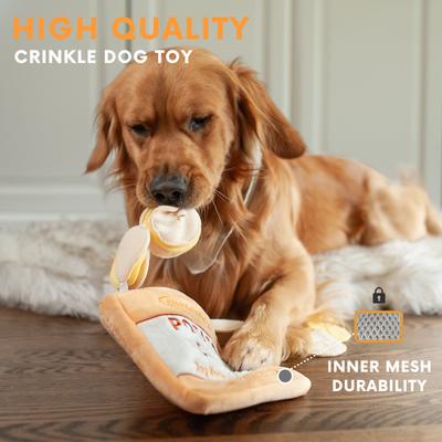 Show full view: CHEWFFON Potato Chips Interactive Enrichment Puzzle Crinkle Treat Dog Toy, Yellow slide 5 of 8