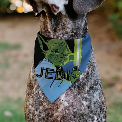 Show full view: Buckle-Down Star Wars Jedi Text & Yoda Lightsaber Pop Art Dog Bandana slide 4 of 6