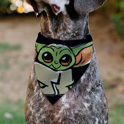 Show full view: Buckle-Down Star Wars Grogu Baby Yoda Smiling Impression Painting Black Dog Bandana slide 4 of 6