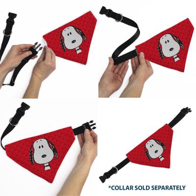 Show full view: Buckle-Down Peanuts Snoopy Face & Profile Pose Dog Bandana slide 7 of 7