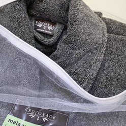 BedVoyage Viscose from Bamboo Cotton 600 GSM Plush & Cozy Bath Robe, Charcoal, Small/Medium slide 2 of 8