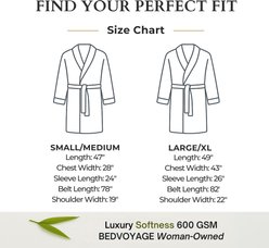 BedVoyage Viscose from Bamboo Cotton 600 GSM Plush & Cozy Bath Robe, Charcoal, Large/X-Large slide 2 of 8