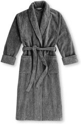 BedVoyage Melange Viscose from Bamboo Cotton Bath Robe, Charcoal, Small/Medium