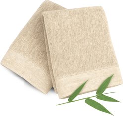 BedVoyage Melange Viscose from Bamboo Cotton Hand Towel, Sand, Hand Towels, 2 count