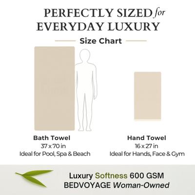 Show full view: BedVoyage Melange Viscose from Bamboo Bath Sheet Towel Set, Sand, 3 count slide 6 of 9