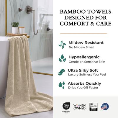 Show full view: BedVoyage Melange Viscose from Bamboo Bath Sheet Towel Set, Sand, 3 count slide 5 of 9