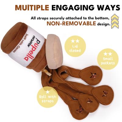 Show full view: CHEWFFON Pupella Interactive Enrichment Puzzle Crinkle Snuffle Dog Toy, Brown slide 3 of 6