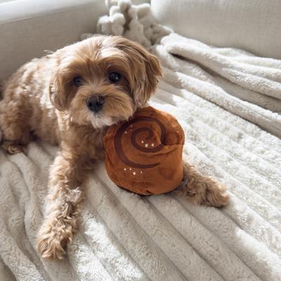 Show full view: CHEWFFON Cinnamon Roll Enrichment Snuffle Crinkle Dog Toy, Brown slide 6 of 6