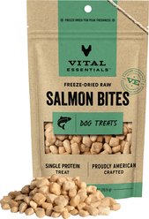 Vital Essentials Salmon Bites Freeze-Dried Raw Dog Treats, 2.5-oz bag