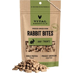 Vital Essentials Rabbit Bites Freeze-Dried Raw Dog Treats, 2-oz bag